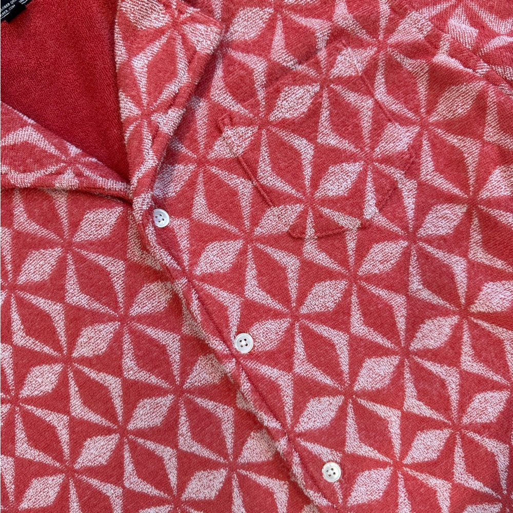 Todd Snyder Red and White Geometric Shirt